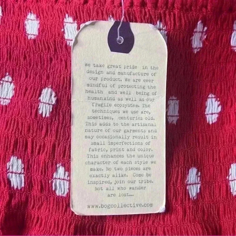 Band of Gypsies Ruffle Polka Dot Sweetheart Mini Sun Dress in Red, Medium NWT - Picture 13 of 13